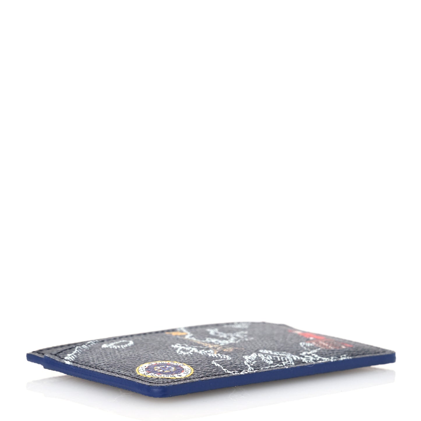 Damier Graphite World Map Porte Cartes Simple