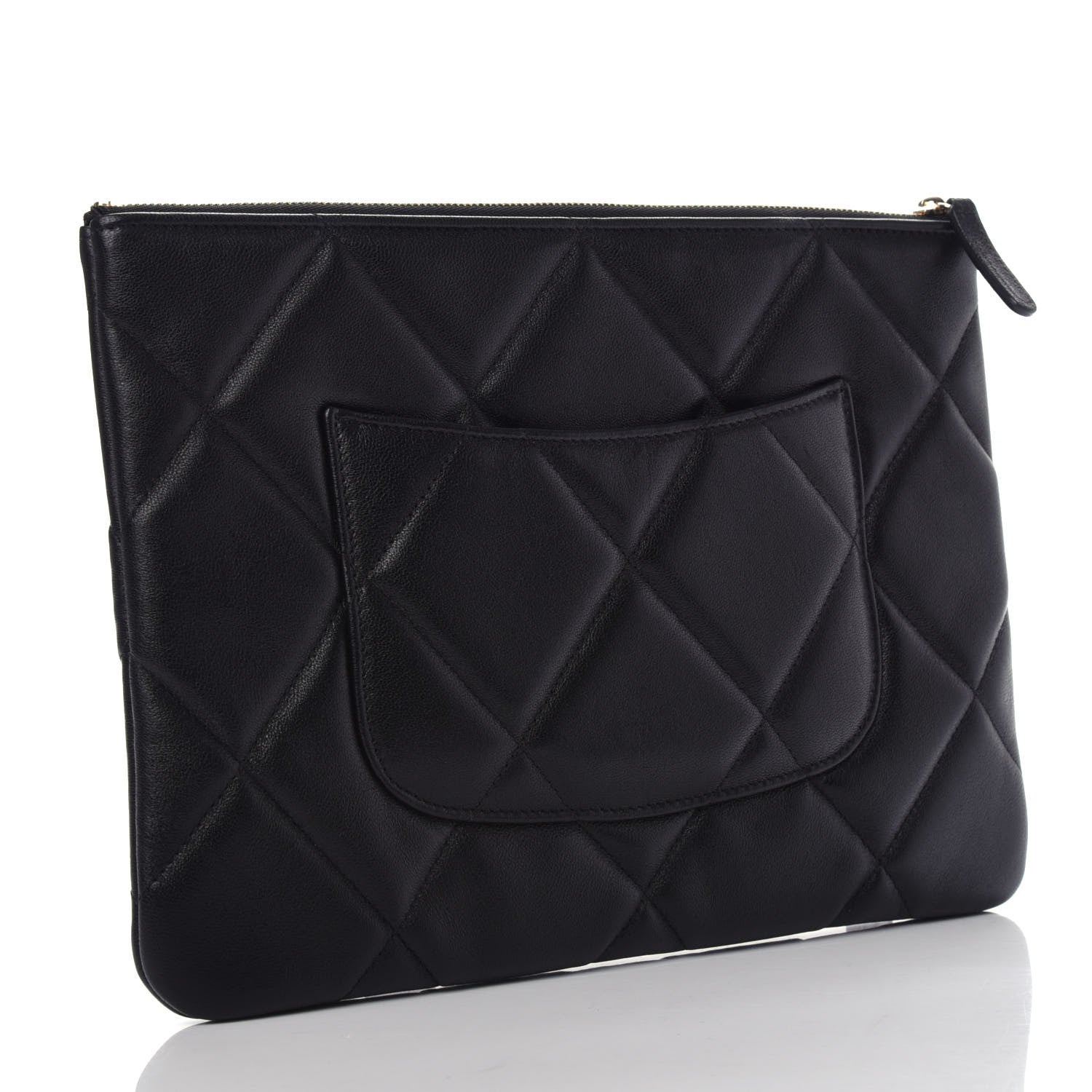 Chanel Lambskin Quilted Large 19 Cosmetic Case Black 3 of 8
