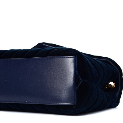 Saint Laurent Velvet Y Quilted Monogram Small Loulou Chain Satchel Medium Blue 8 of 9