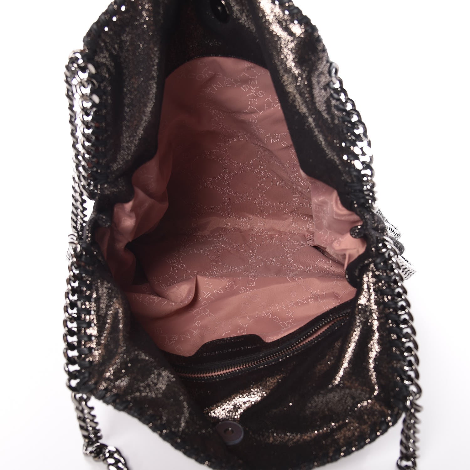 Stella McCartney Chamois Shiny Dotted Small Falabella Tote Ruthenium 7 of 10