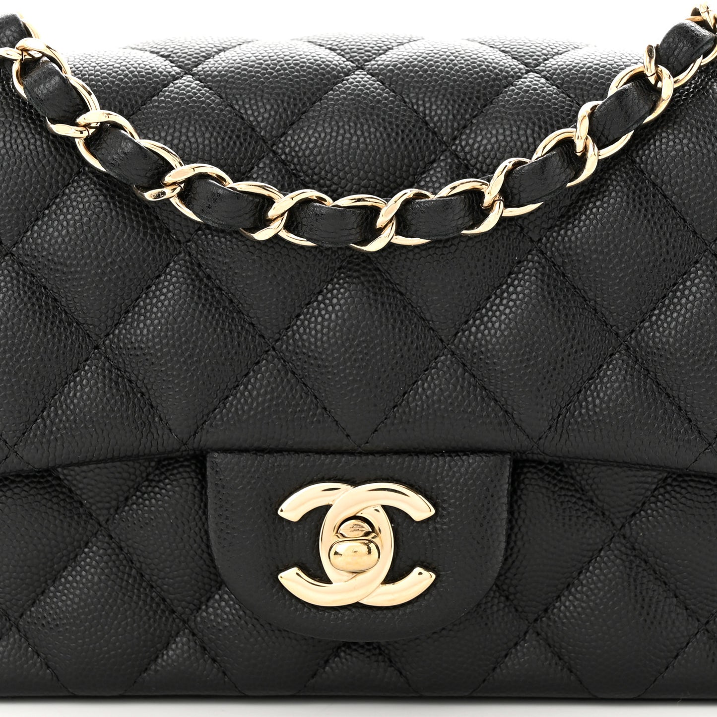 Caviar Quilted Mini Rectangular Flap Black