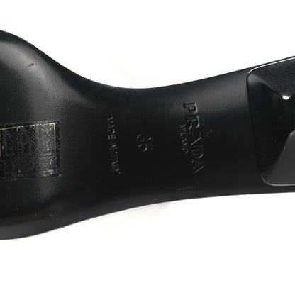 Prada Spazzolato Triangle Logo Pointed Toe 55mm Mules 35 White 6 of 12