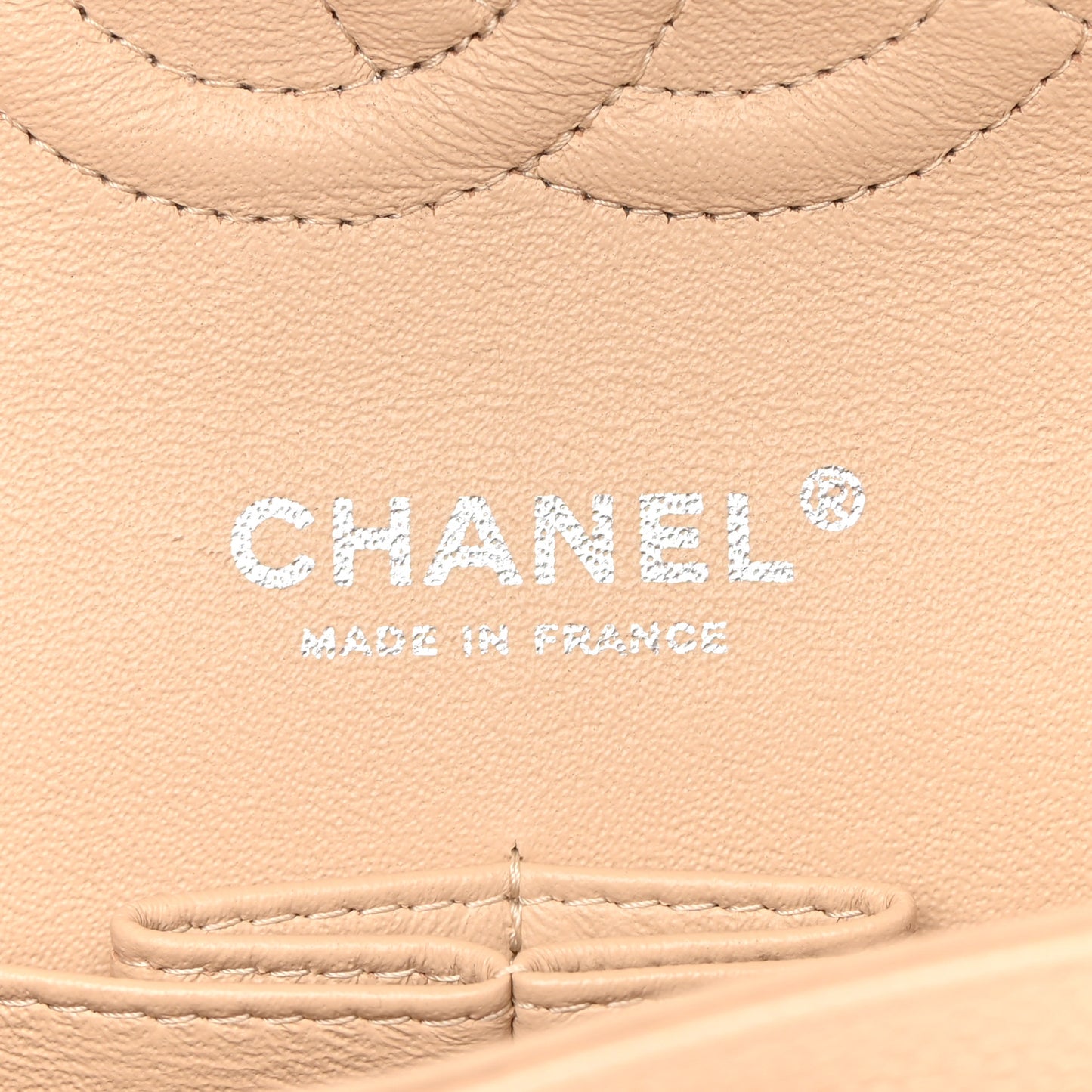 Caviar Quilted Medium Double Flap Beige