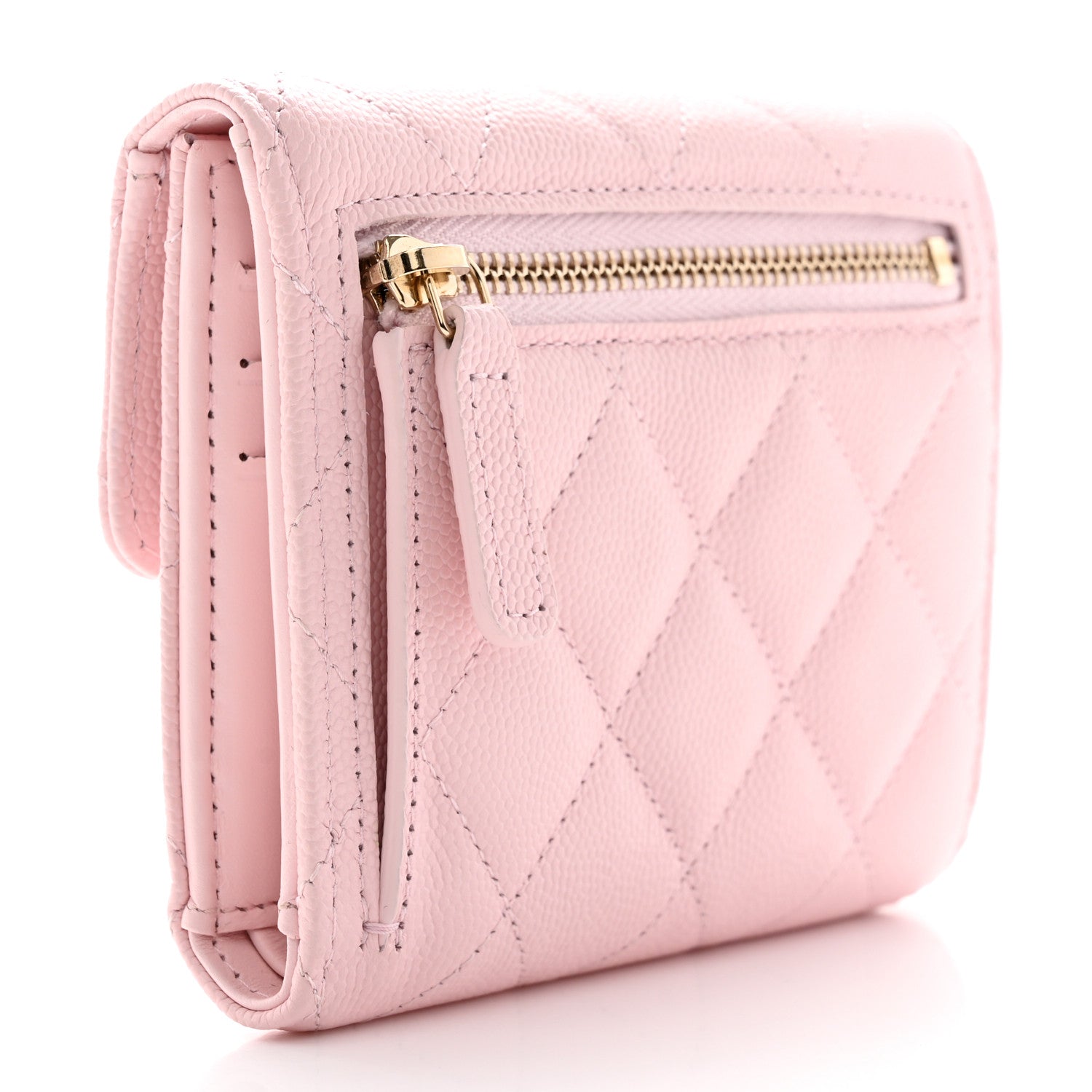 Chanel Caviar Quilted Compact Flap Wallet Light Pink 3 of 8