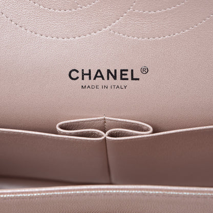 Chanel Metallic Caviar Chevron Quilted Jumbo Double Flap Light Gold 6 of 10