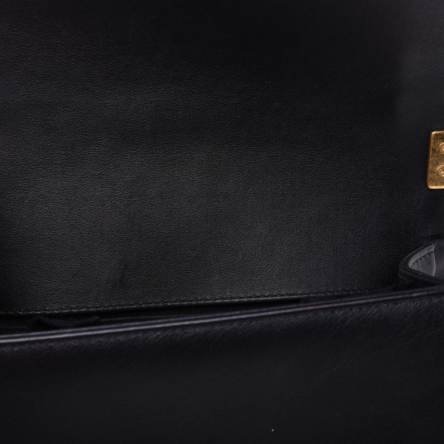 Calfskin Quilted Small Boy Flap Black