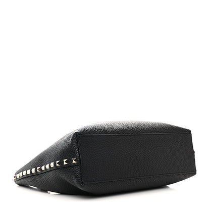 Valentino Garavani Grained Calfskin Small Rockstud Flip Lock Tote Black Rose Quartz 4 of 11