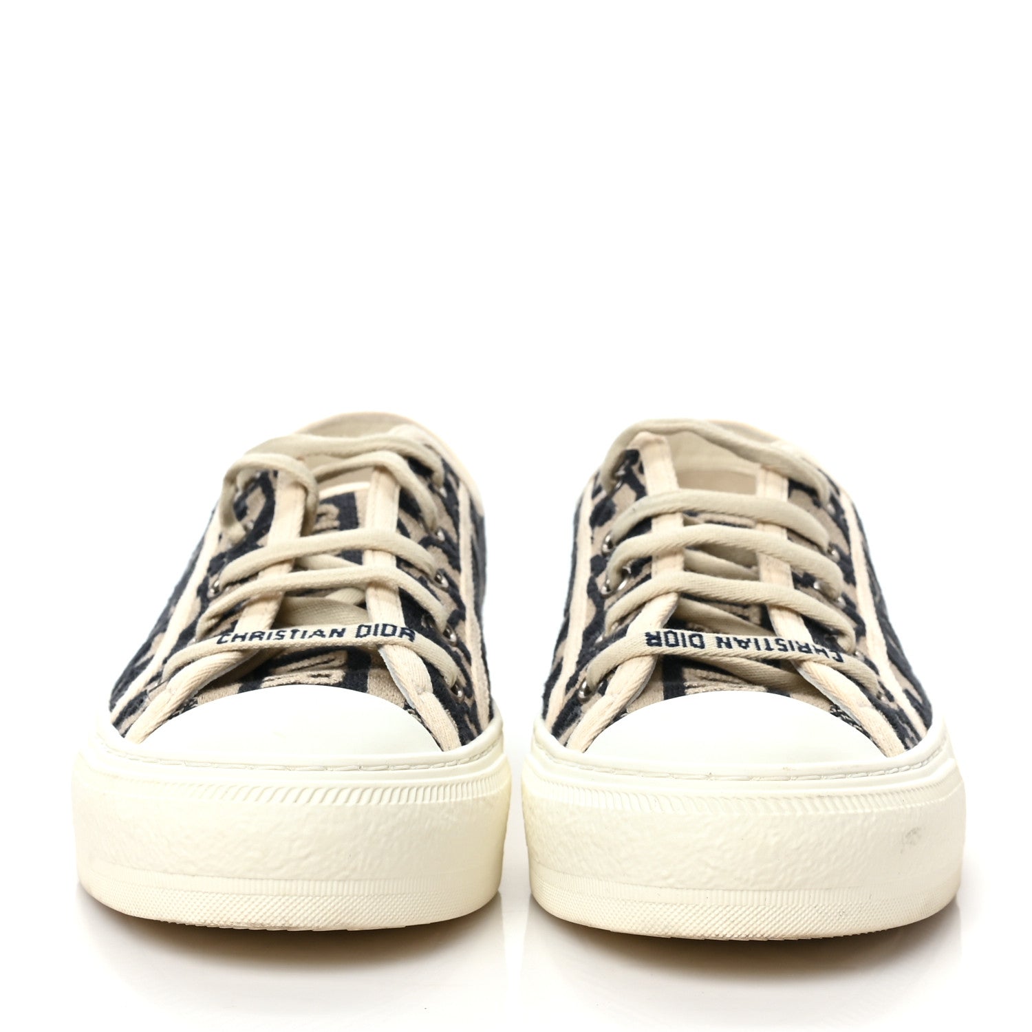 Christian Dior Canvas Oblique Walk'N'Dior Low Top Sneakers 36 Deep Blue 2 of 8