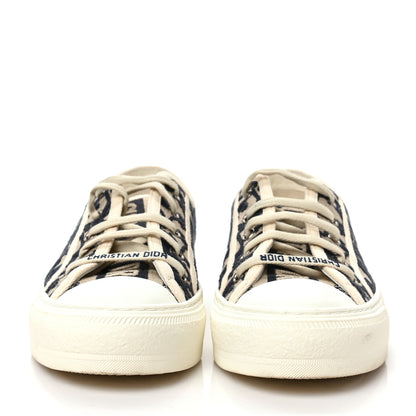 Christian Dior Canvas Oblique Walk'N'Dior Low Top Sneakers 36 Deep Blue 2 of 8