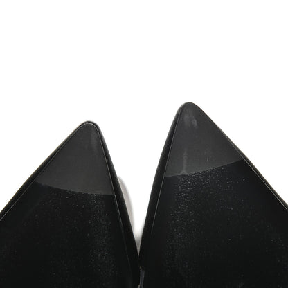 Chanel Suede Calfskin Satin Cap Toe Short Boots 39 Grey Black 11 of 12