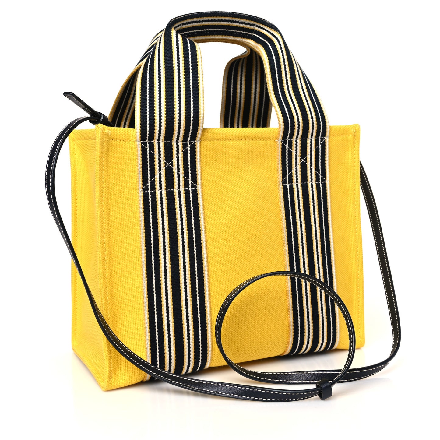Cotton Canvas Mini The Suitcase Stripe Tote Sunny Yellow Blue Navy