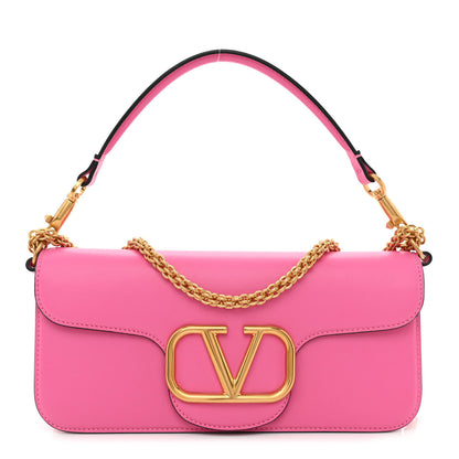 Valentino Garavani Calfskin Vlogo Loco Shoulder Bag Feminine Pink 1 of 9
