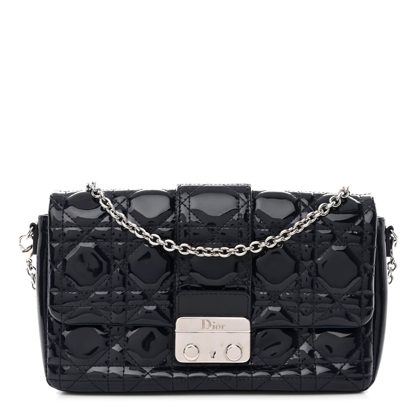 Patent Cannage Miss Dior Promenade Pouch Blue