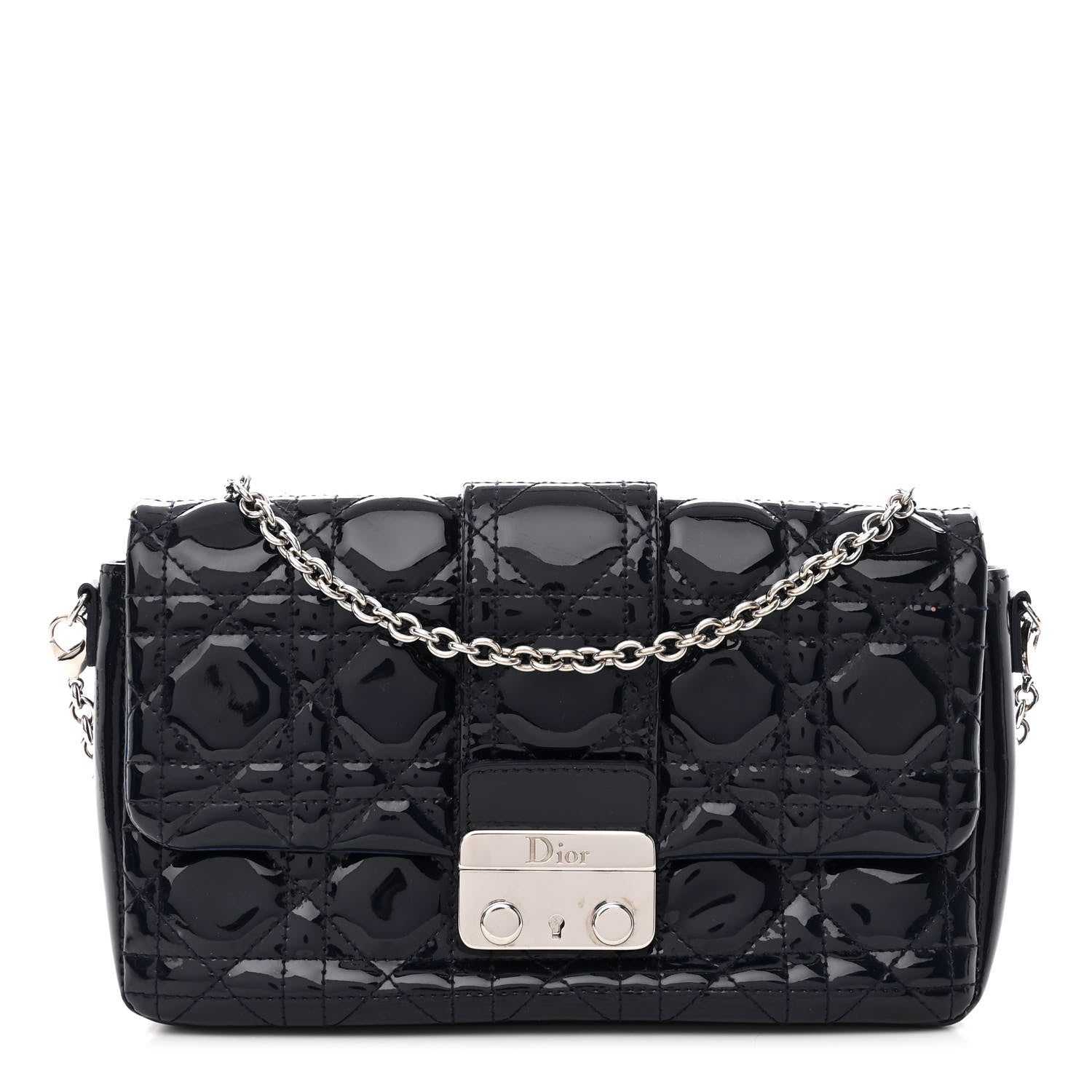 Christian Dior Patent Cannage Miss Dior Promenade Pouch Blue 1 of 9