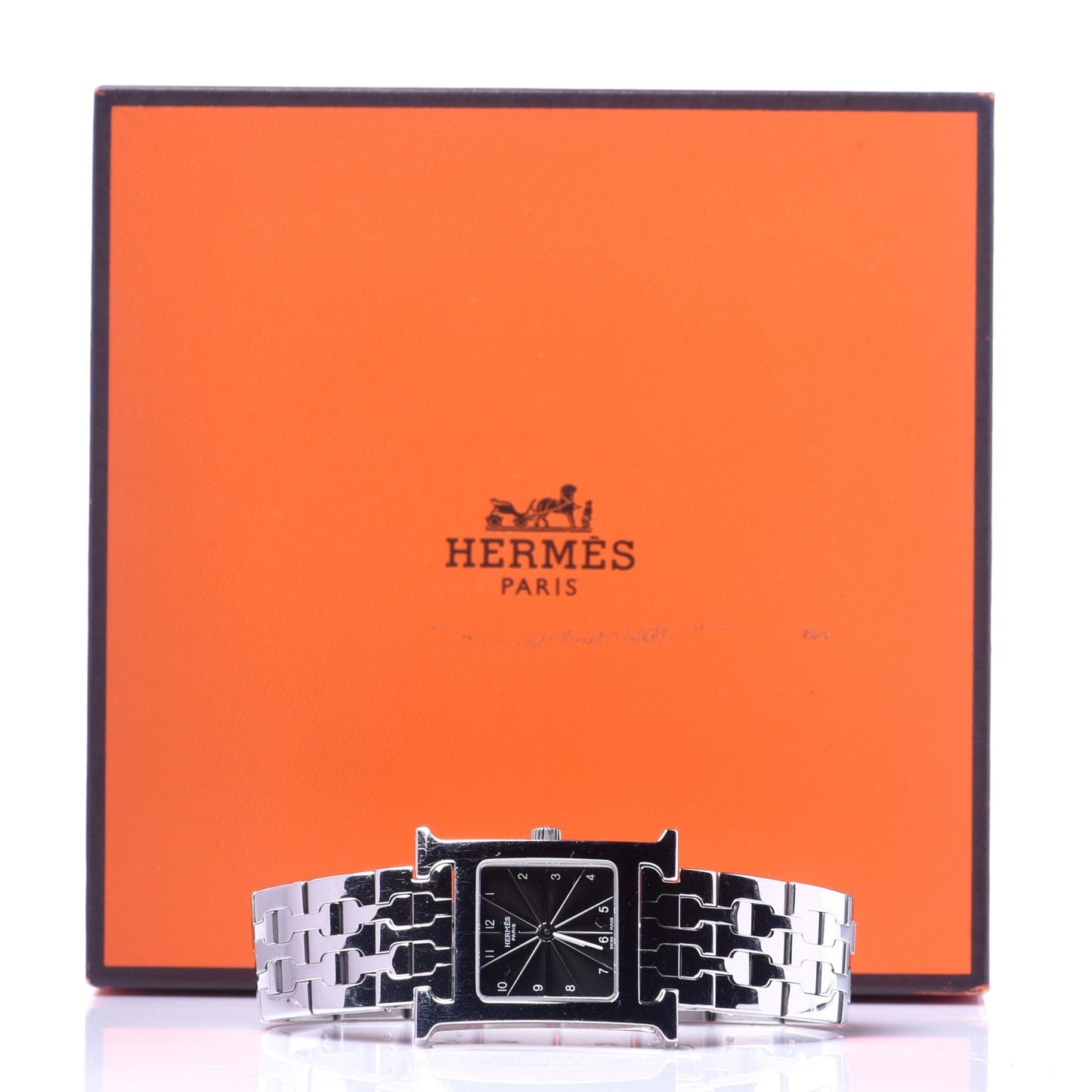Stainless Steel 21mm Heure H Hour Quartz Watch Black