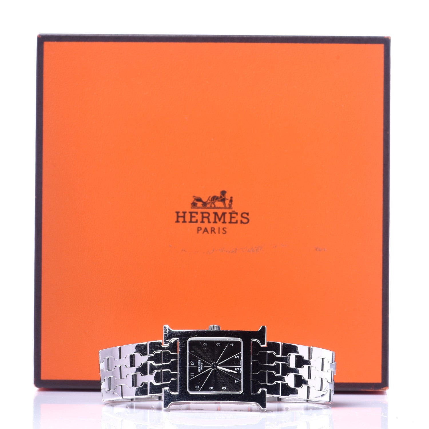 Hermes Stainless Steel 21mm Heure H Hour Quartz Watch Black 7 of 7