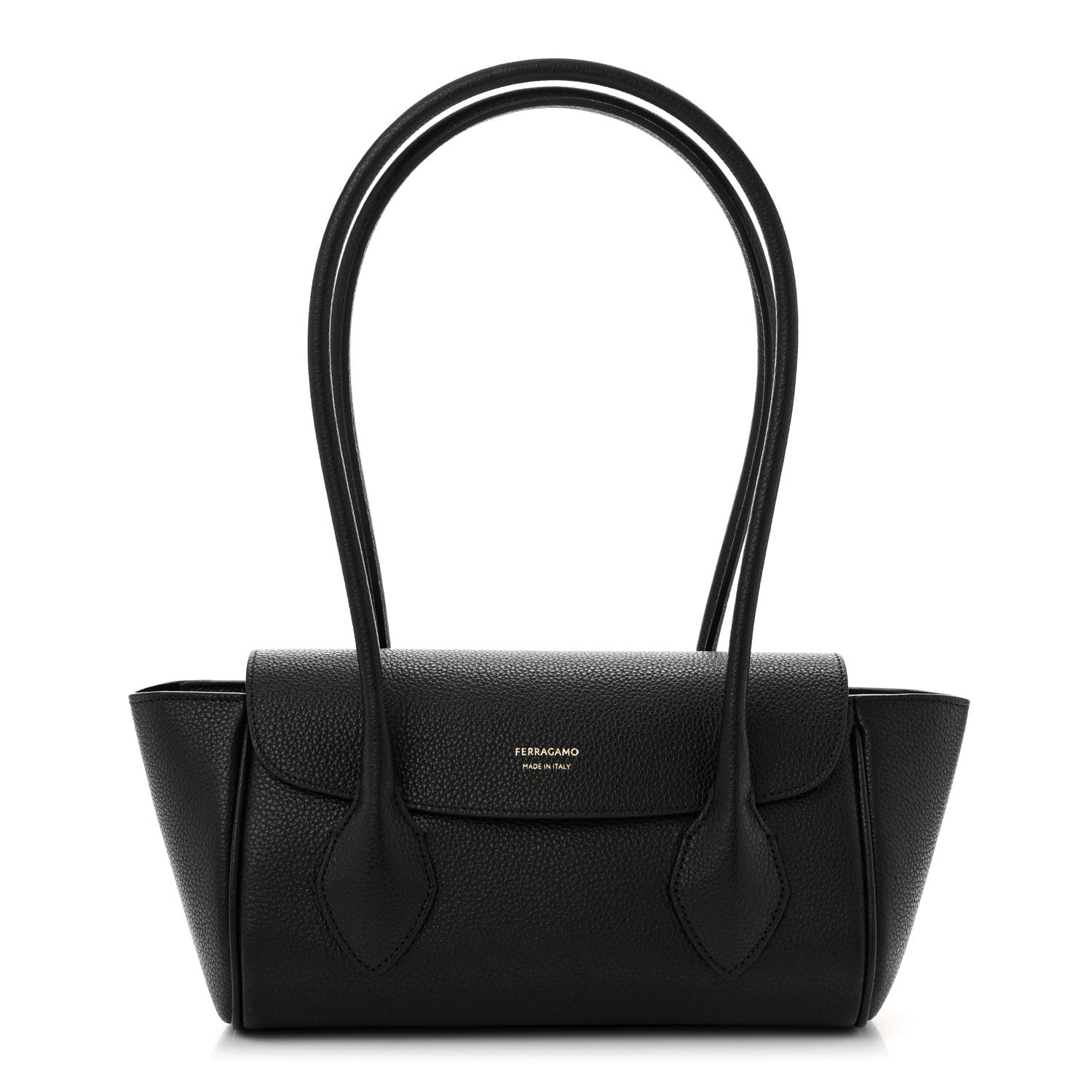 Salvatore Ferragamo Hammered Calfskin Small Firenze East West Tote Bag Black 3 of 11