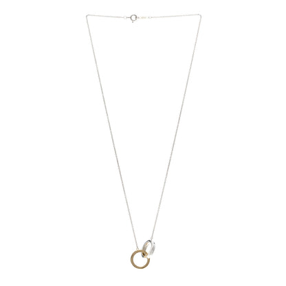 Tiffany Sterling Silver 18K Yellow Gold 1837 Interlocking Circles Pendant Necklace 3 of 5