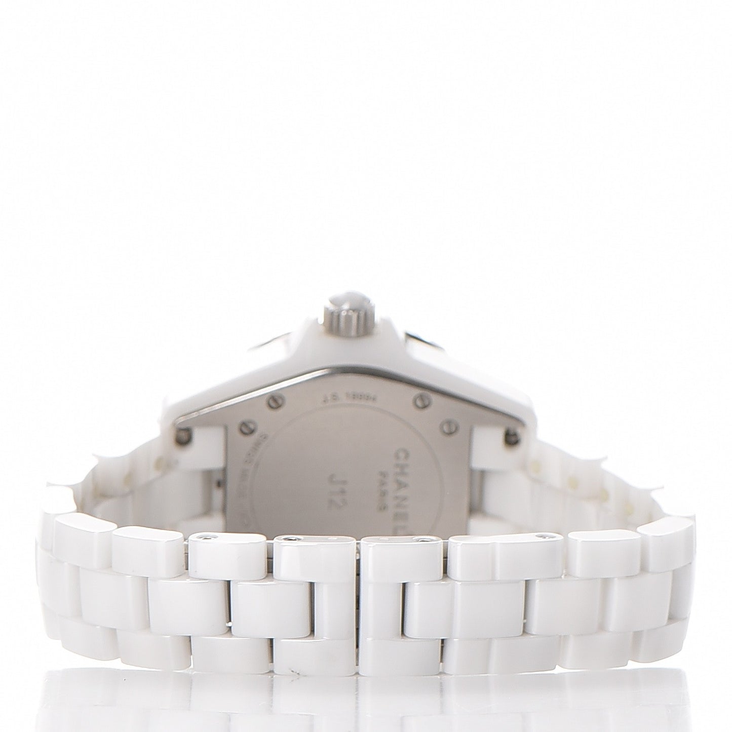 Stainless Steel Ceramic Diamond 33mm J12 Quartz Watch White