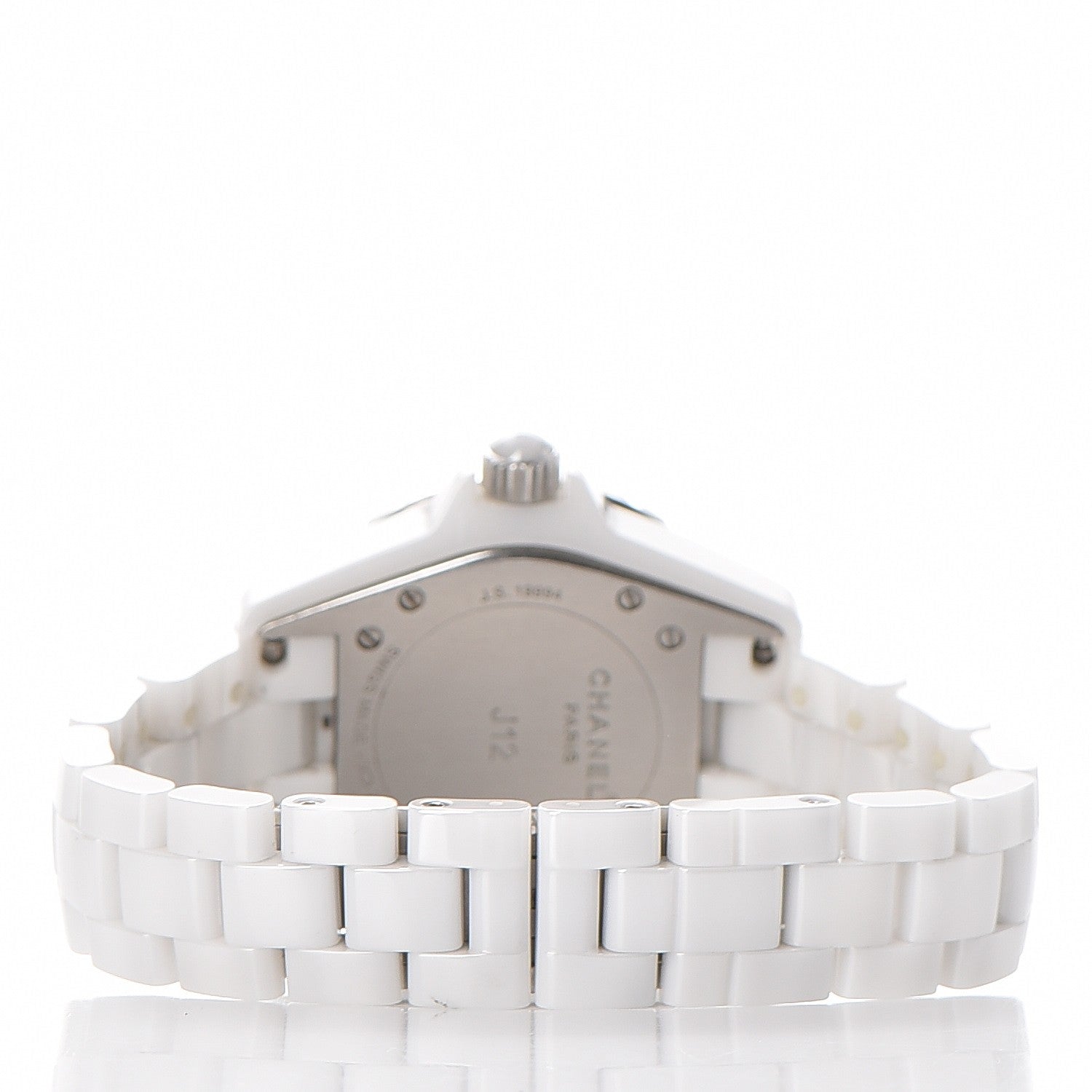 Chanel Stainless Steel Ceramic Diamond 33mm J12 Quartz Watch White 5 of 7