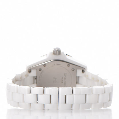 Chanel Stainless Steel Ceramic Diamond 33mm J12 Quartz Watch White 5 of 7