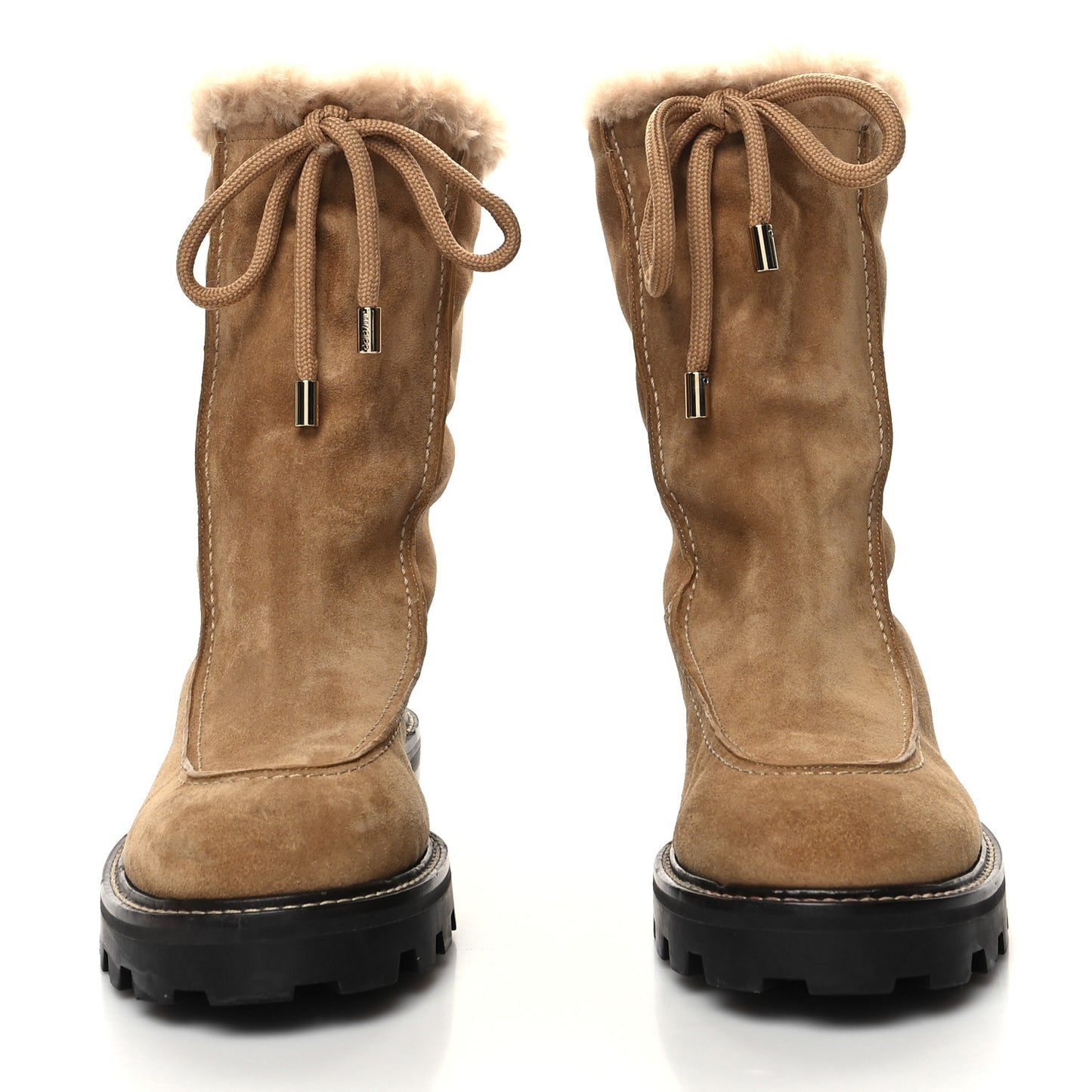 Suede Shearling Buffy Boots 39 Honey