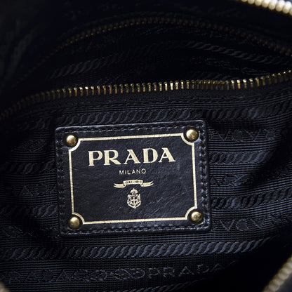 Prada Tessuto Nylon Saffiano Logo Messenger Bag Black 7 of 9