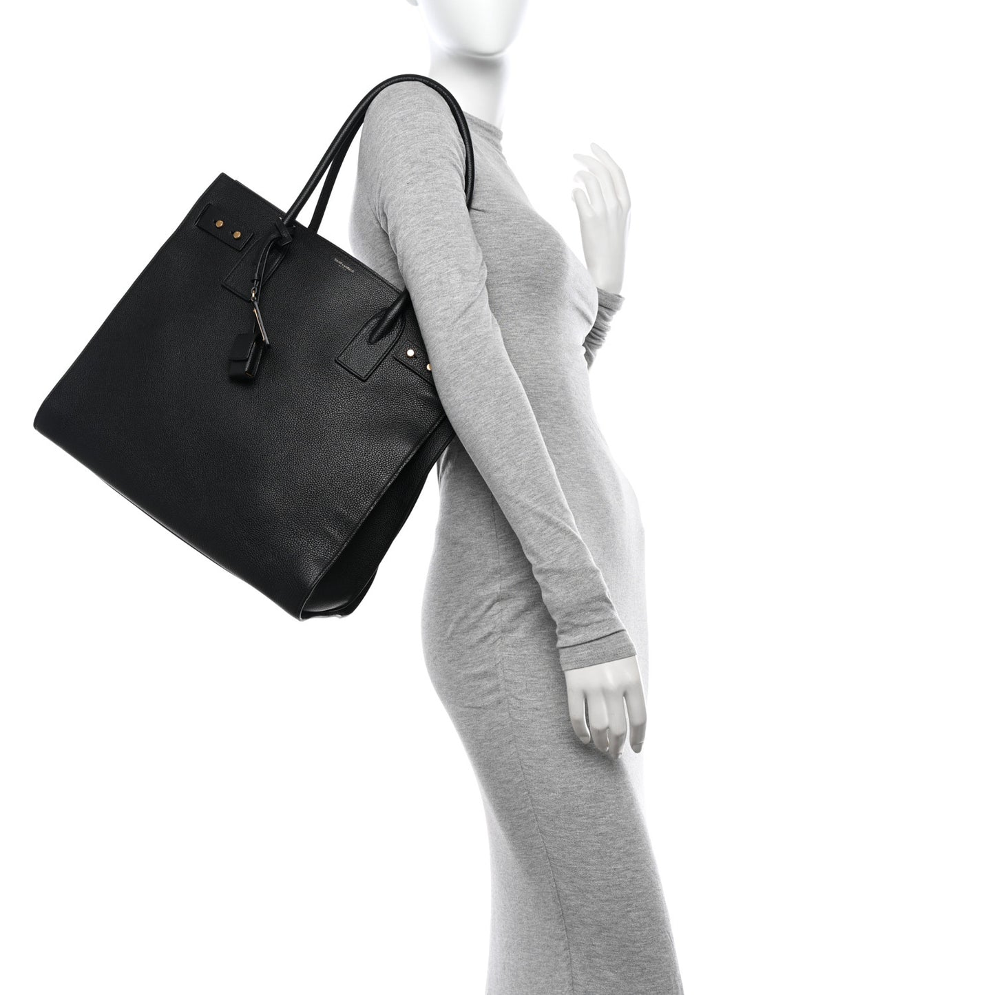 Grained Calfskin Sac De Jour Souple North South Tote Black