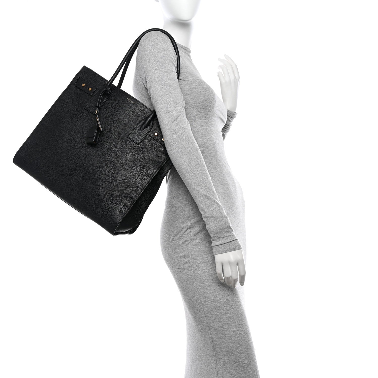 Saint Laurent Grained Calfskin Sac De Jour Souple North South Tote Black 2 of 12