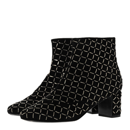 Chanel Kid Suede Chaine Short Boots 40.5 Black 3 of 9