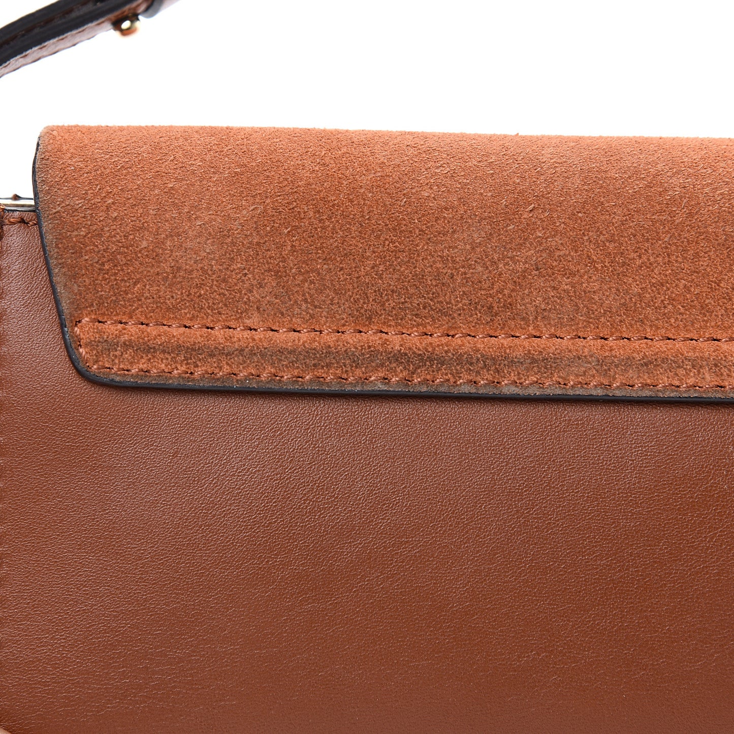 Suede Calfskin Mini Faye Shoulder Bag Tobacco