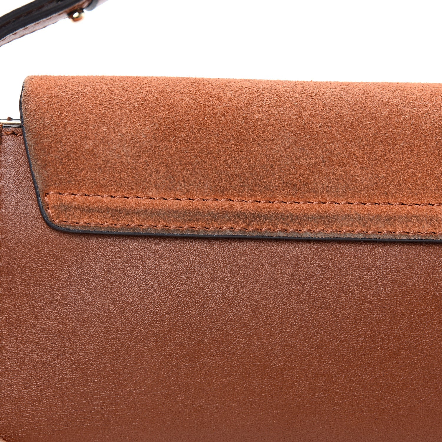 Chloe Suede Calfskin Mini Faye Shoulder Bag Tobacco 11 of 12