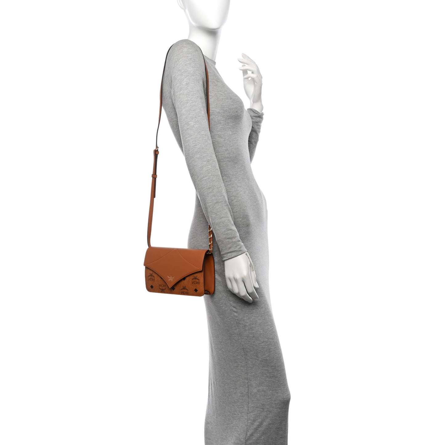Visetos Mini Diamond Shoulder Bag Cognac