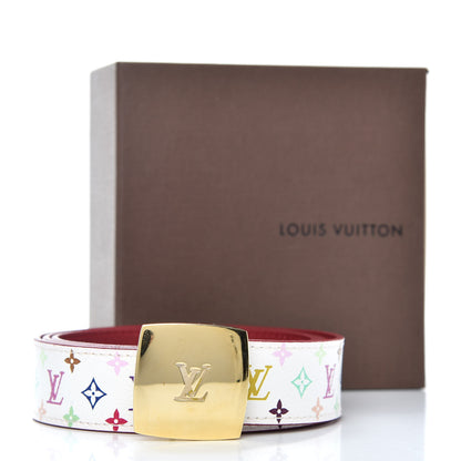 Louis Vuitton Monogram Multicolor LV Cut Reversible Belt 90 36 White Grenade 6 of 6