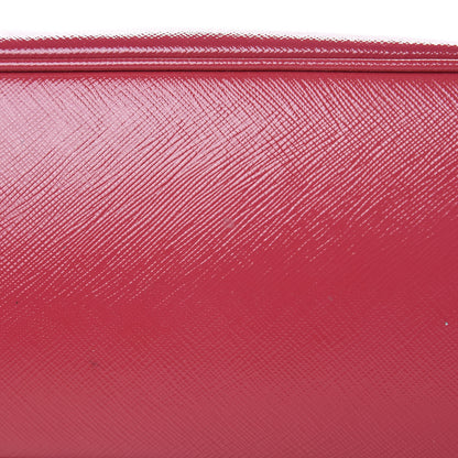 Prada Saffiano Vernice Mini Galleria Double Zip Tote Peonia 11 of 14