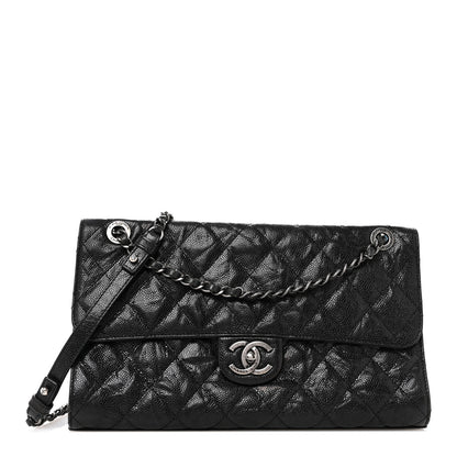 Chanel Crumpled Grained Calfskin Jumbo CC Crave Flap Black 1 of 12