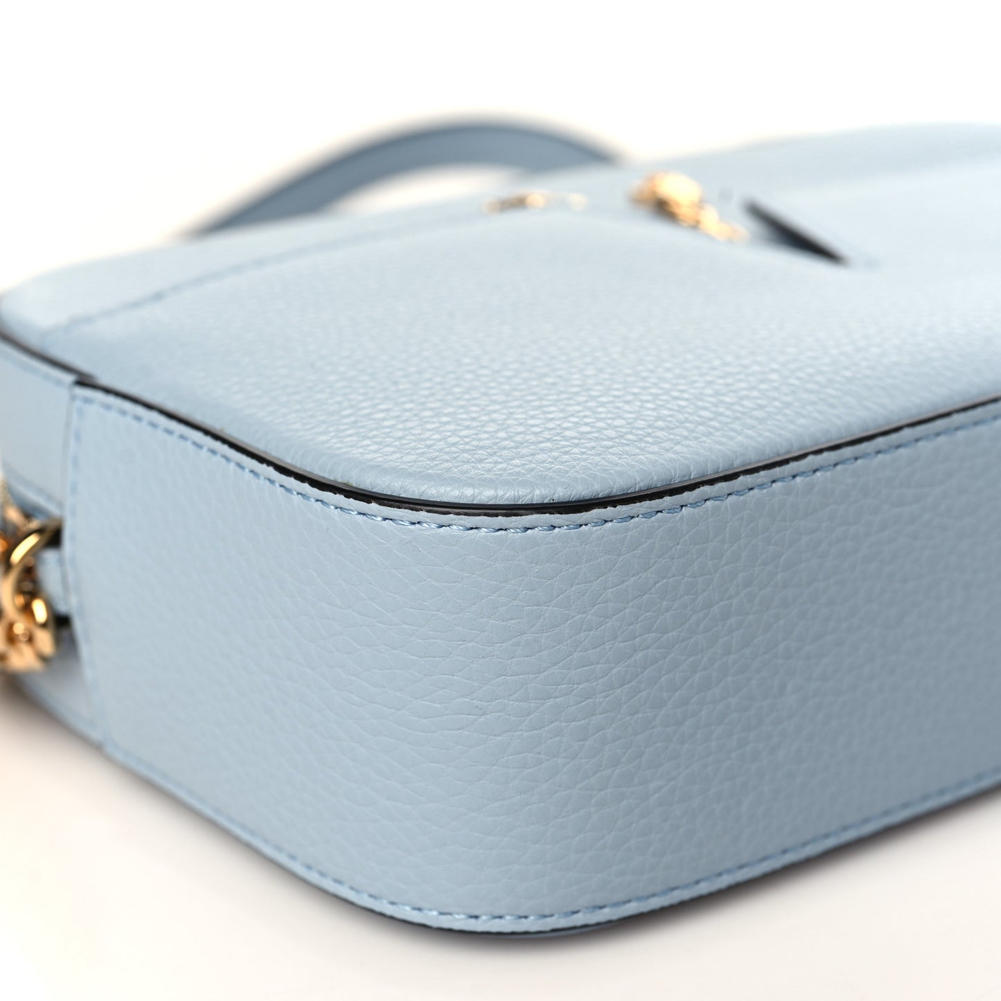 Grainy Calfskin Virtus Small Camera Bag Blue