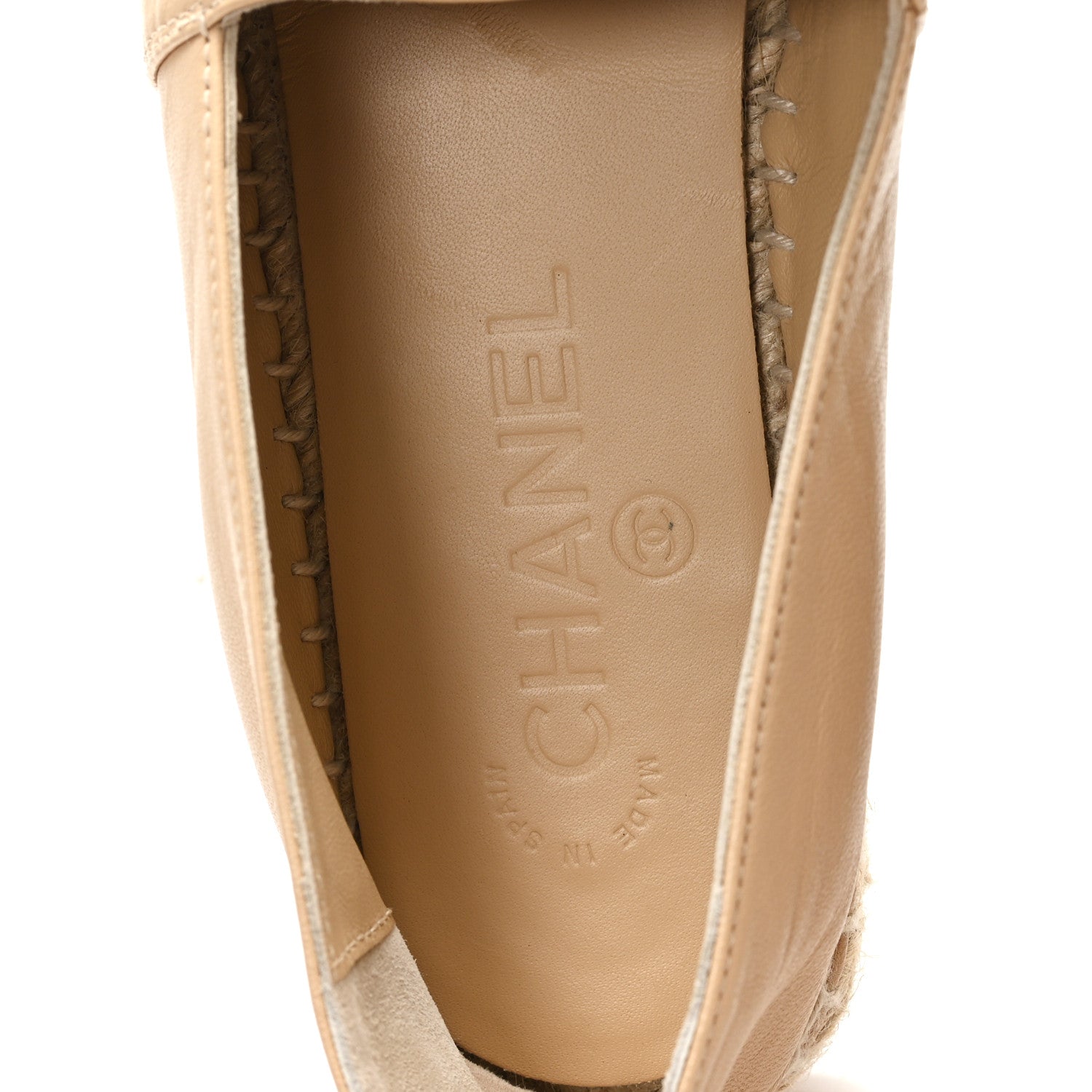 Chanel Lambskin CC Espadrilles 39 Beige Black 8 of 9