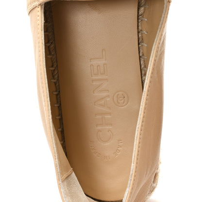 Chanel Lambskin CC Espadrilles 39 Beige Black 8 of 9
