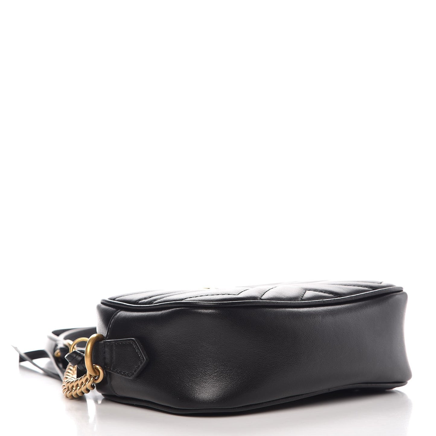 Calfskin Matelasse Mini GG Marmont Chain Shoulder Bag Black