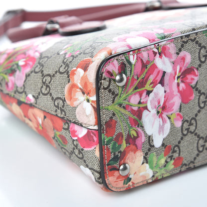 Gucci GG Supreme Monogram Blooms Mini Zip Top Tote Beige Multicolor Dry Rose 8 of 9