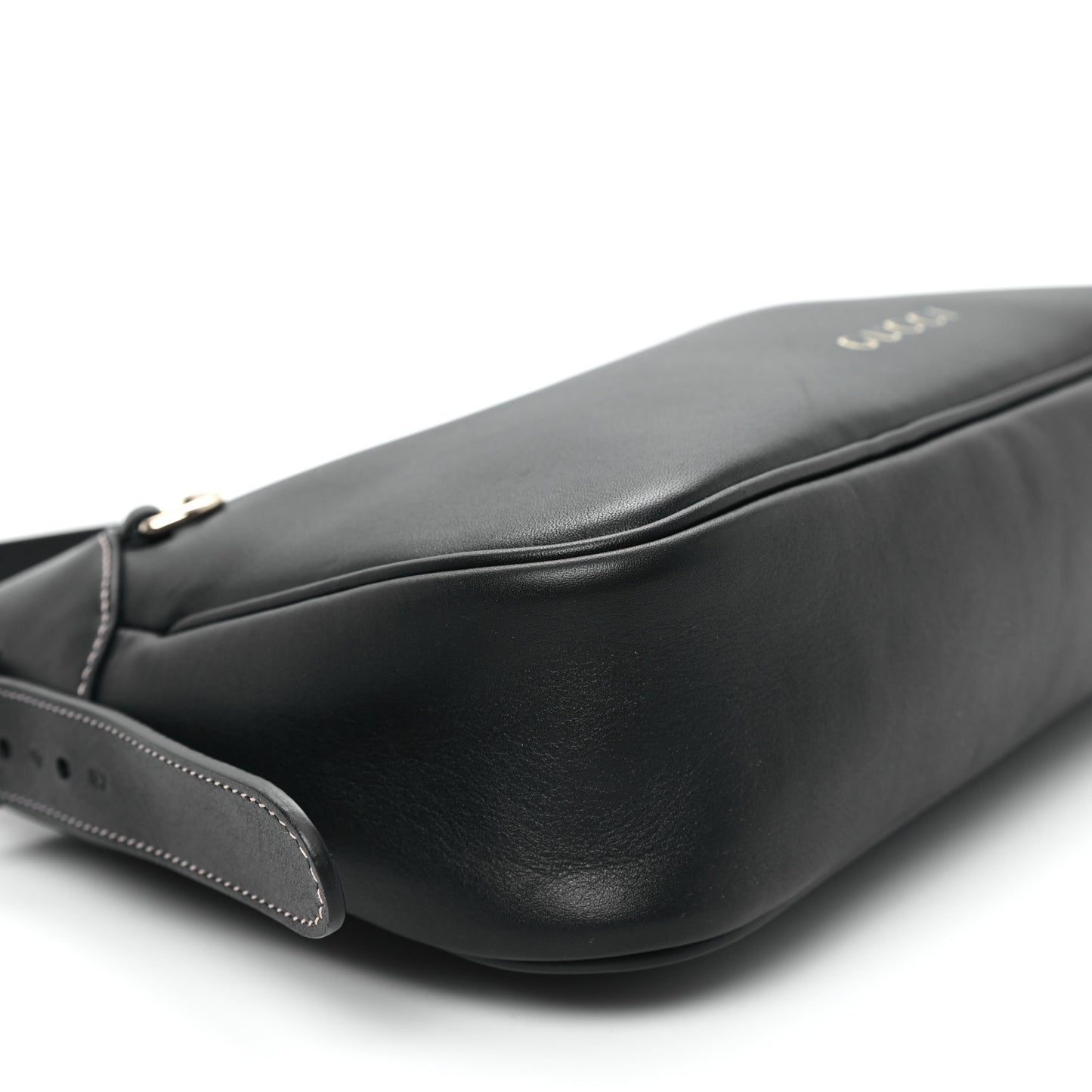 Calfskin Medium Emblem Shoulder Bag Black