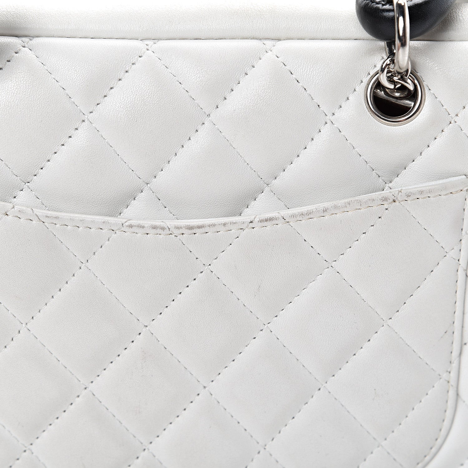 Chanel Calfskin Quilted Large Cambon Bowler White Black 14 of 17