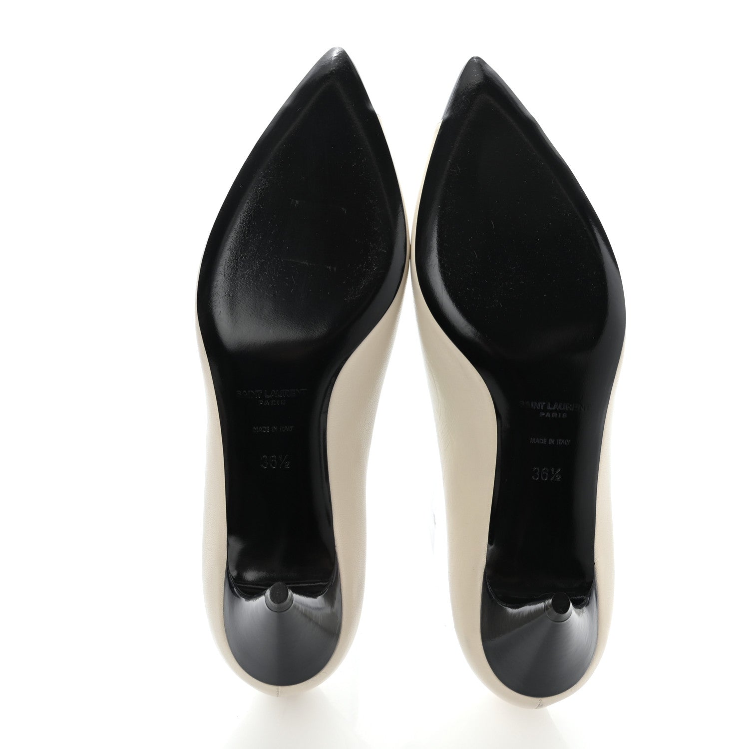 Saint Laurent Calfskin Lola Pumps 36.5 Pearl Navy 5 of 9