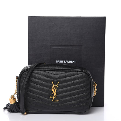 Saint Laurent Grain De Poudre Matelasse Monogram Mini Lou Camera Bag Black 10 of 10