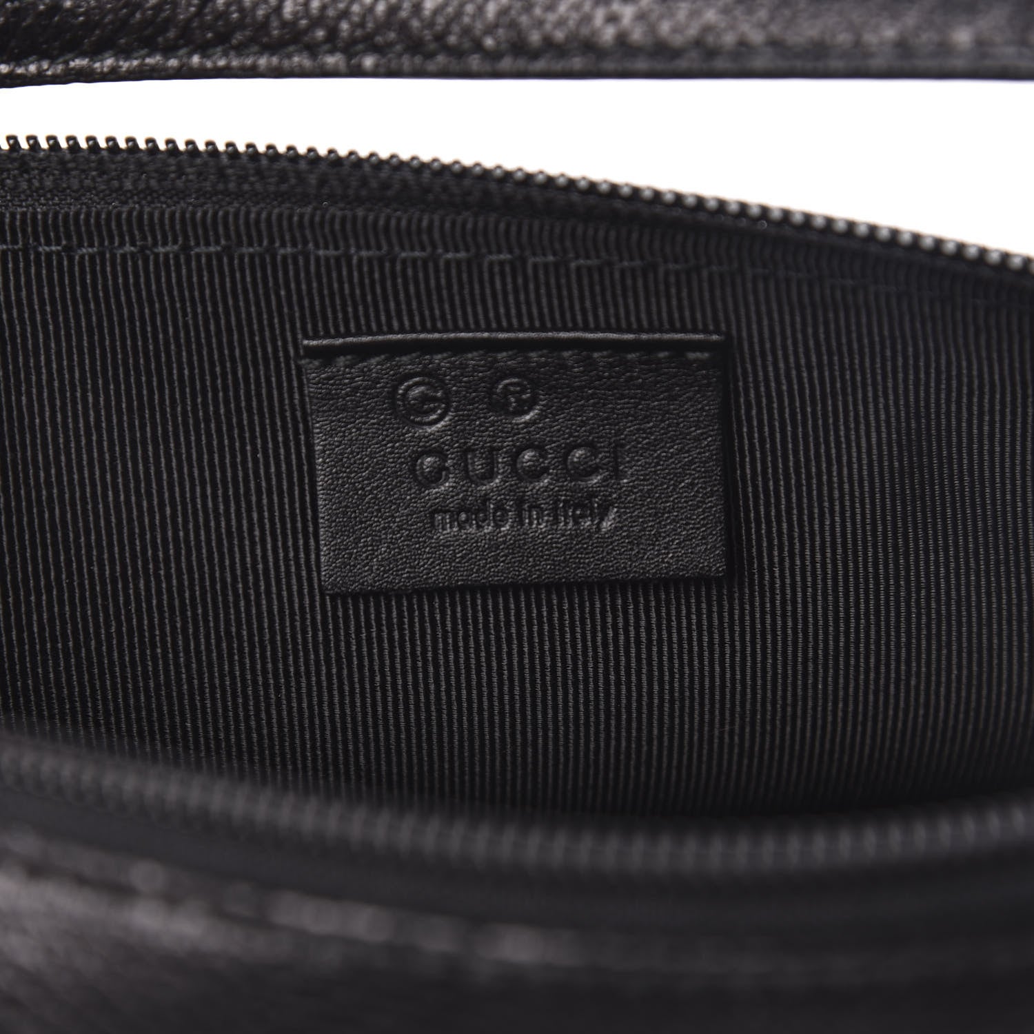 Gucci Calfskin Lizard Embossed Boat Pochette Black 6 of 10
