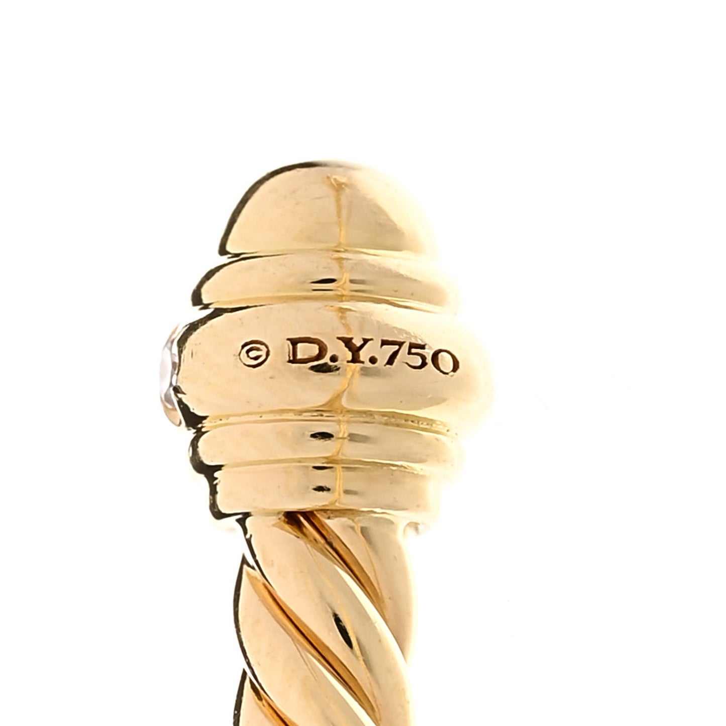 18K Yellow Gold Diamond 3mm Cablespira Bracelet