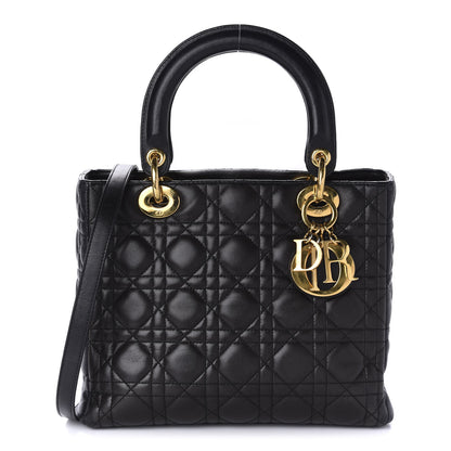 Christian Dior Lambskin Cannage Medium Lady Dior Black 1 of 11