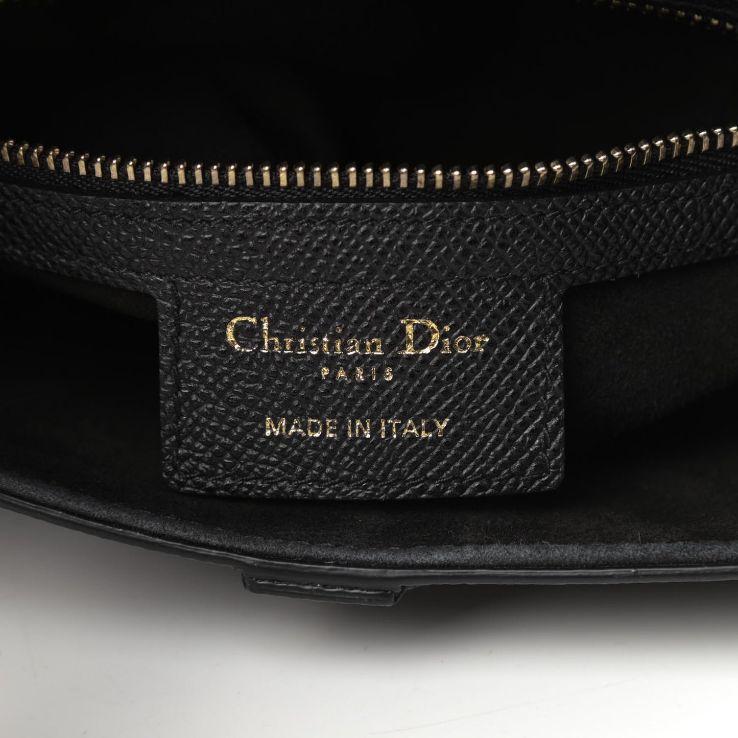Grained Calfskin Saddle Bag Black