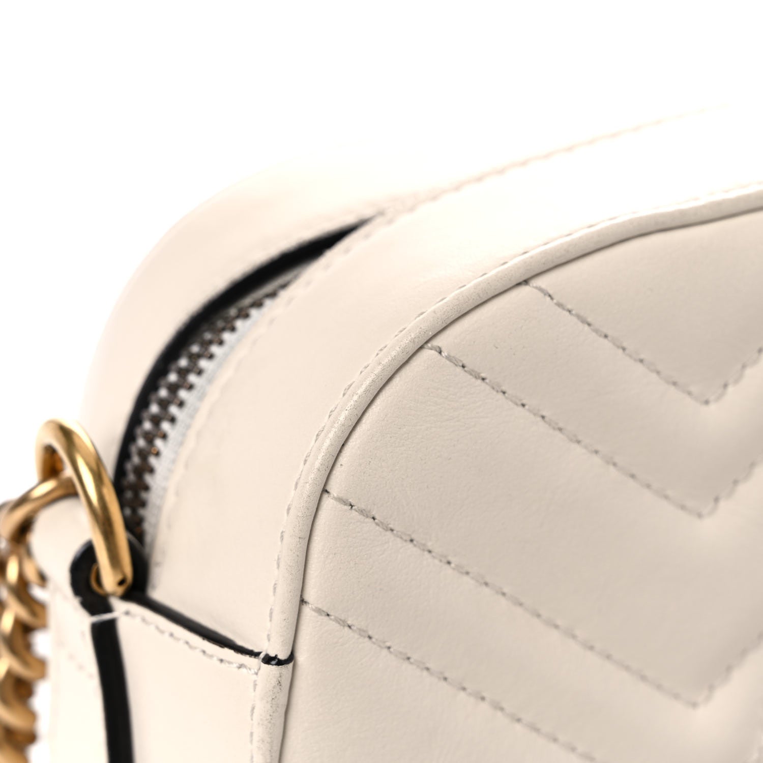Gucci Calfskin Matelasse Animal Studs Small GG Marmont Chain Shoulder Bag White 13 of 17